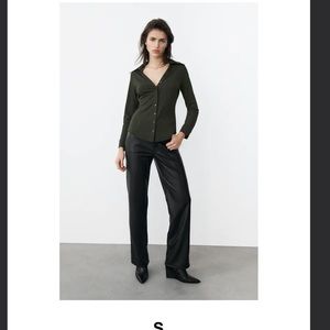 Fitted Knot Button Down Zara Blouse